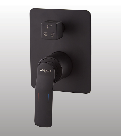 Matt Black Single Lever Diverter with Concealed Body (Three Outlets)(15mm Inlet) – Aquant India